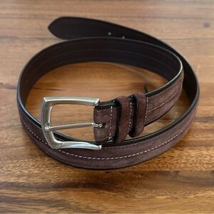 Massimo Dutti Men’s Brown Leather Suede Belt